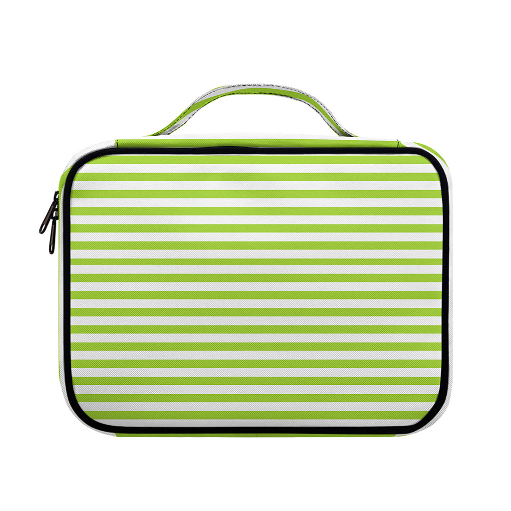 Green And White Striped Pattern Print Briefcase Bible Bag