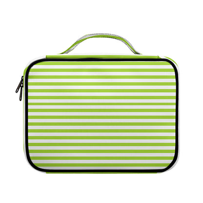 Green And White Striped Pattern Print Briefcase Bible Bag