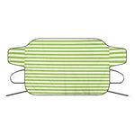 Green And White Striped Pattern Print Car Windshield Snow Cover