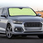 Green And White Striped Pattern Print Car Windshield Sun Shade