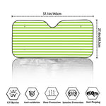 Green And White Striped Pattern Print Car Windshield Sun Shade