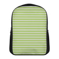 Green And White Striped Pattern Print Casual Backpack