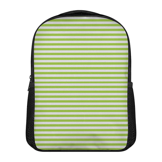 Green And White Striped Pattern Print Casual Backpack