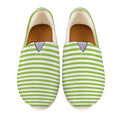 Green And White Striped Pattern Print Casual Shoes