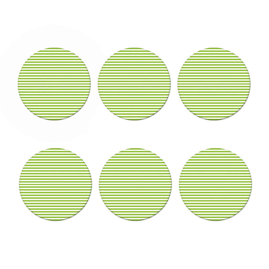 Green And White Striped Pattern Print Coaster Set