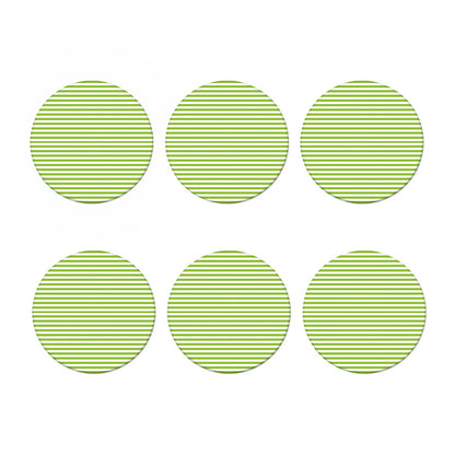 Green And White Striped Pattern Print Coaster Set