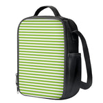 Green And White Striped Pattern Print Crossbody Lunch Bag