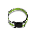 Green And White Striped Pattern Print Dog Collar