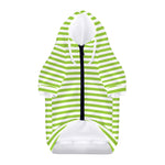 Green And White Striped Pattern Print Dog Zip Up Hoodie