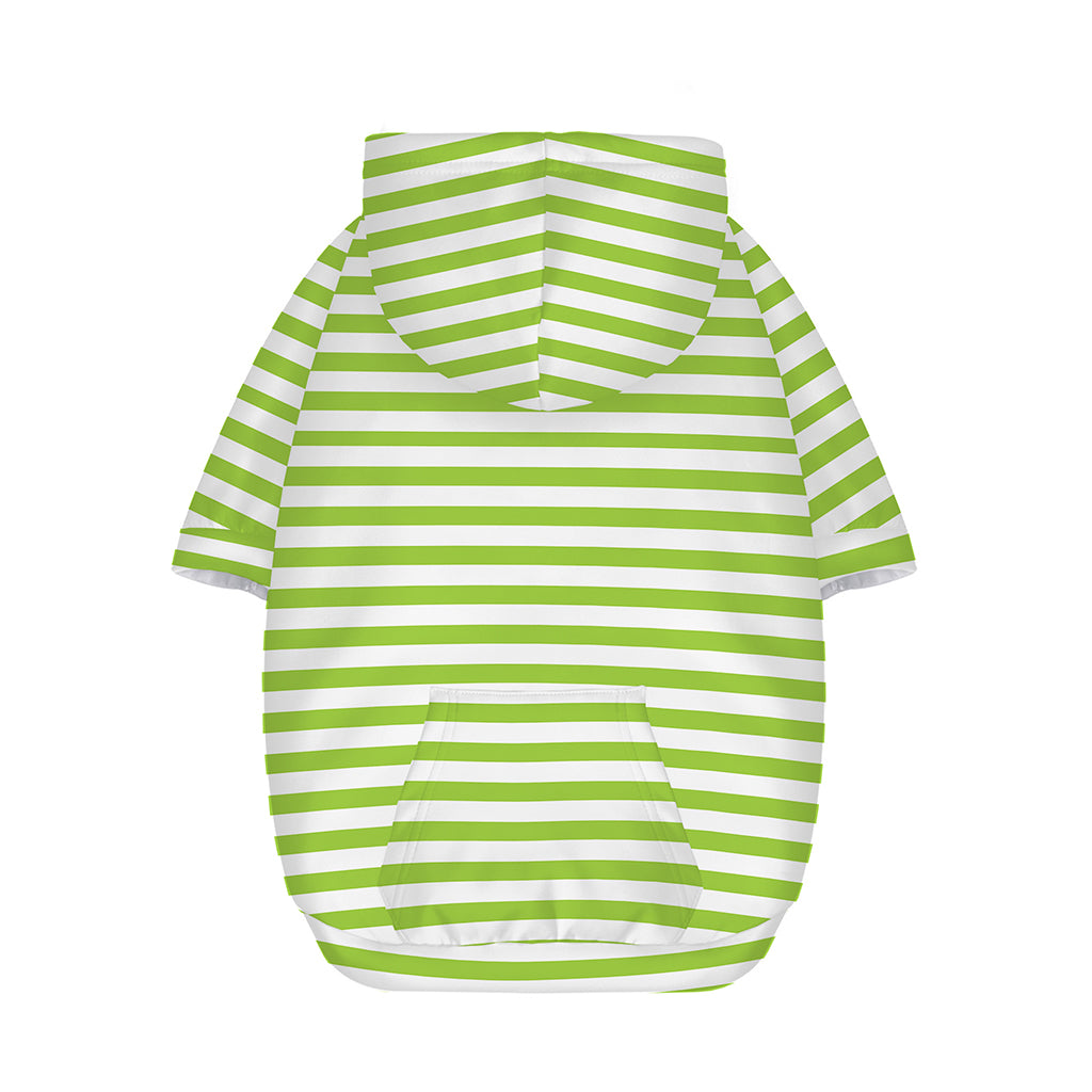 Green And White Striped Pattern Print Dog Zip Up Hoodie