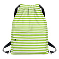 Green And White Striped Pattern Print Drawstring Backpack