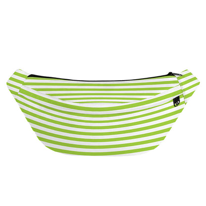 Green And White Striped Pattern Print Fanny Pack