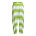 Green And White Striped Pattern Print Fleece Lined Knit Pants