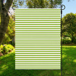 Green And White Striped Pattern Print Garden Flag