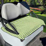 Green And White Striped Pattern Print Golf Cart Seat Cover