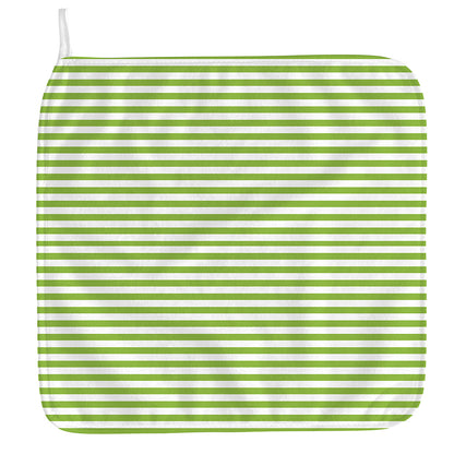 Green And White Striped Pattern Print Hand Towel