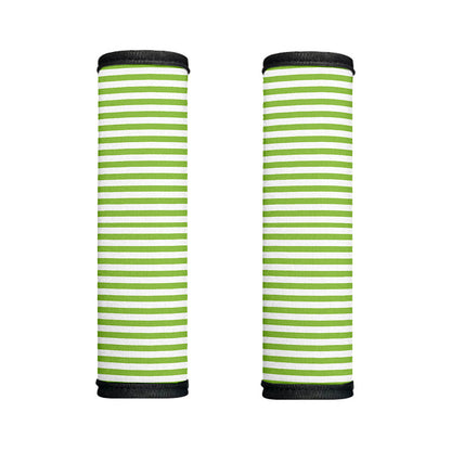 Green And White Striped Pattern Print Handle Covers
