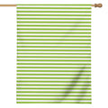 Green And White Striped Pattern Print House Flag