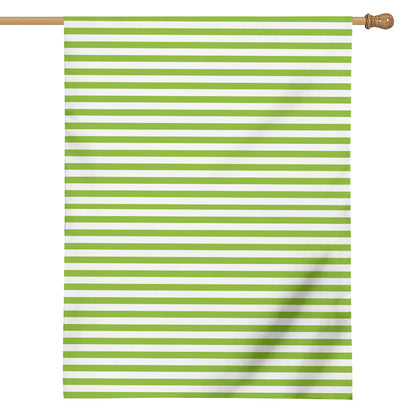 Green And White Striped Pattern Print House Flag