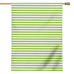 Green And White Striped Pattern Print House Flag