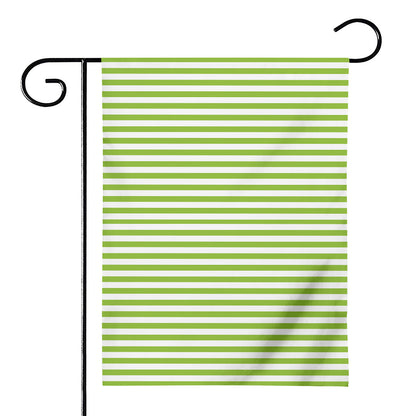 Green And White Striped Pattern Print House Flag