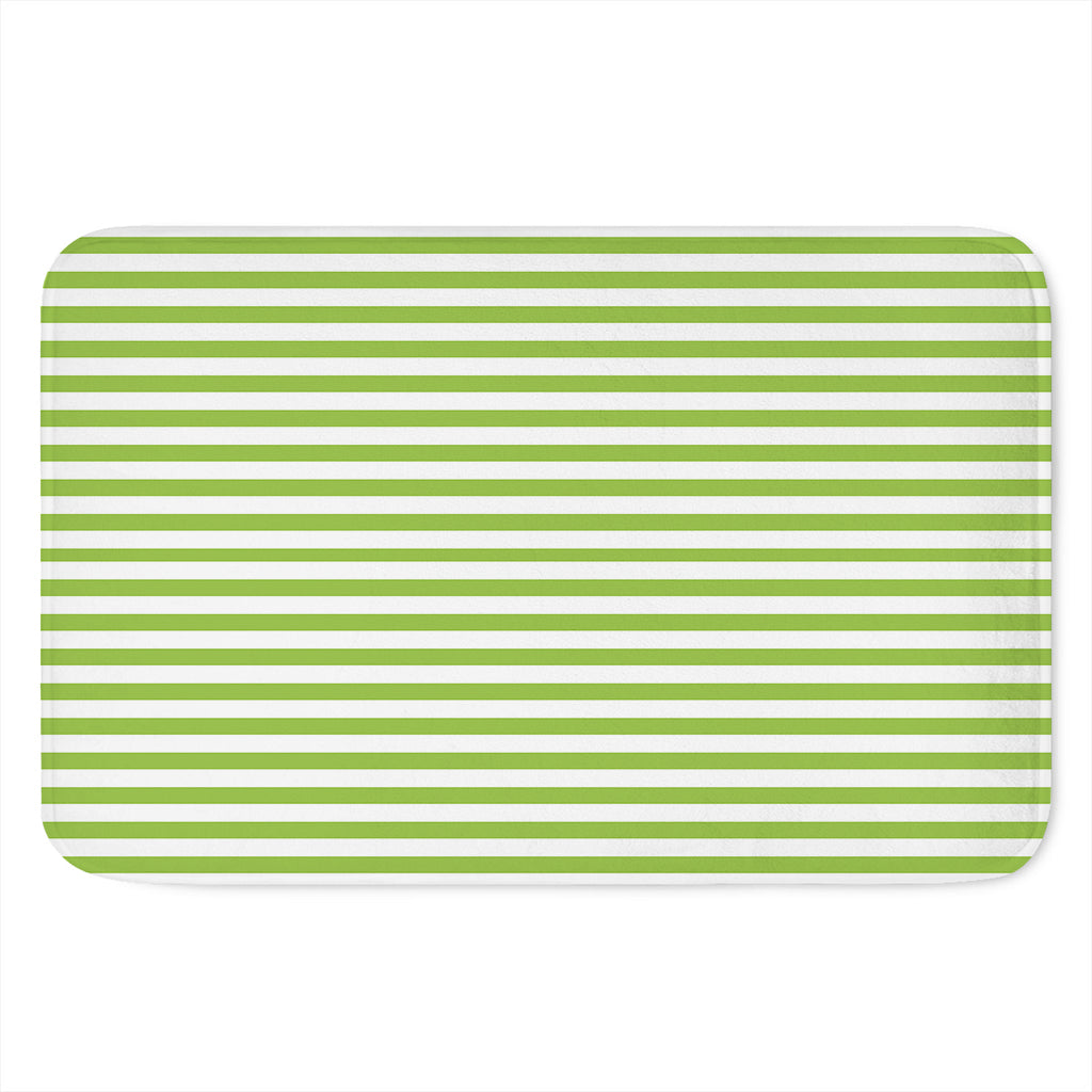 Green And White Striped Pattern Print Indoor Door Mat