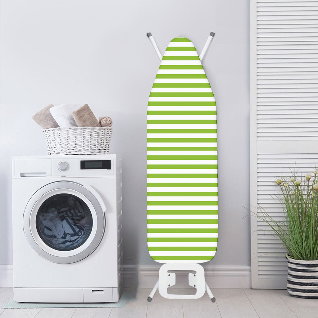 Green And White Striped Pattern Print Ironing Board Cover