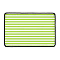 Green And White Striped Pattern Print Kitchen Mat