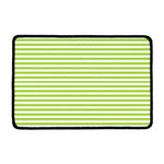 Green And White Striped Pattern Print Kitchen Mat