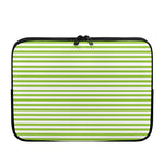 Green And White Striped Pattern Print Laptop Sleeve