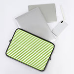 Green And White Striped Pattern Print Laptop Sleeve