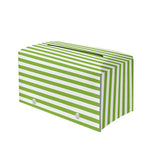 Green And White Striped Pattern Print Leather Tissue Box Cover