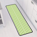 Green And White Striped Pattern Print Long Kitchen Mat