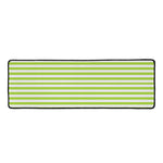 Green And White Striped Pattern Print Long Kitchen Mat