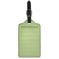 Green And White Striped Pattern Print Luggage Tag