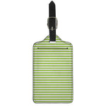 Green And White Striped Pattern Print Luggage Tag
