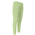 Green And White Striped Pattern Print Men's Compression Pants