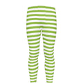 Green And White Striped Pattern Print Men's Leggings