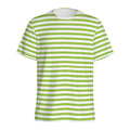 Green And White Striped Pattern Print Men's Athletic T-Shirt