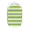 Green And White Striped Pattern Print Mesh Laundry Hamper