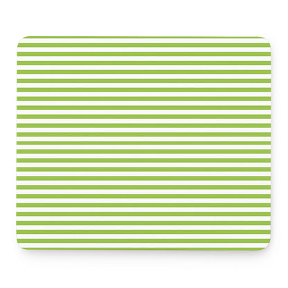 Green And White Striped Pattern Print Mouse Pad