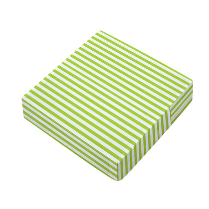 Green And White Striped Pattern Print Outdoor Seat Cushion Cover