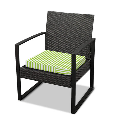 Green And White Striped Pattern Print Outdoor Seat Cushion Cover