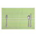 Green And White Striped Pattern Print Placemat