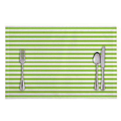 Green And White Striped Pattern Print Placemat