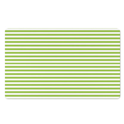 Green And White Striped Pattern Print Polyester Doormat
