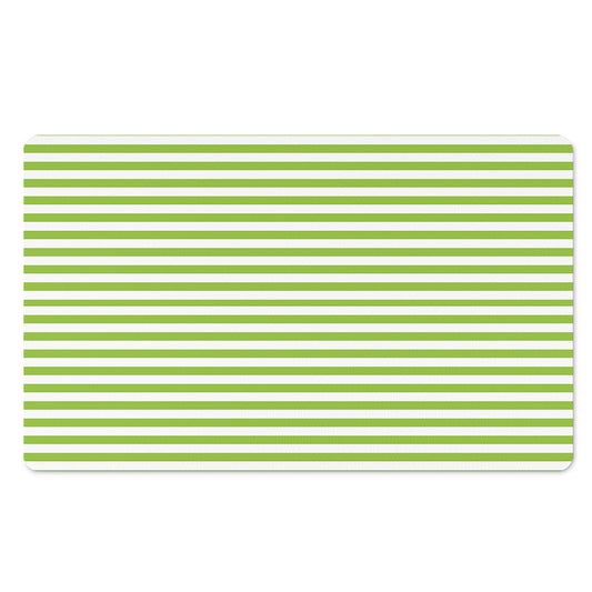 Green And White Striped Pattern Print Polyester Doormat