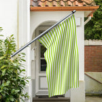 Green And White Striped Pattern Print Polyester Flag