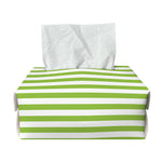 Green And White Striped Pattern Print Rectangle Tissue Box Cover