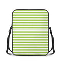 Green And White Striped Pattern Print Rectangular Crossbody Bag